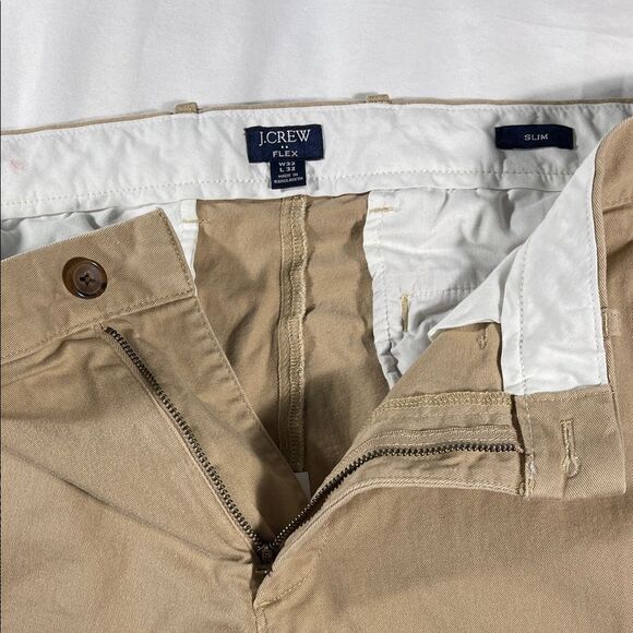J. Crew mens golden khaki Flex Slim fit flat front chino pants - size 32x32 - Picture 7 of 12